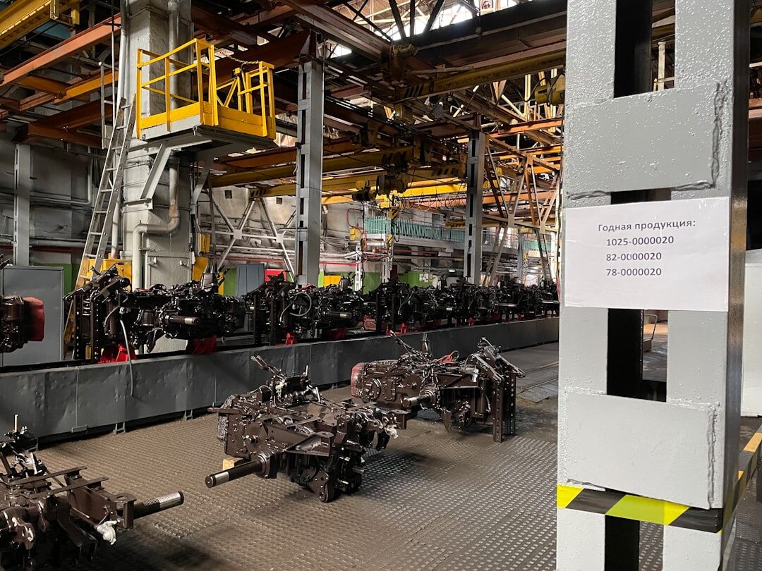 Automated factory assembly line with robotic systems